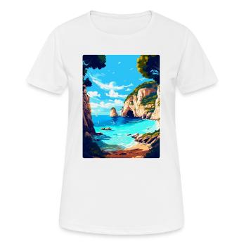 Zakynthos Grèce Affiche de voyage vintage souvenir - T-shirt respirant Femme - blanc - Devant - AI Model Female 172 dark (172cm)