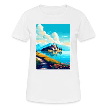 Visovac Kroatien Vintage Reiseplakat Souvenir WPA - Frauen T-Shirt atmungsaktiv - Weiß - Vorne - AI Model Female 172 dark (172cm)