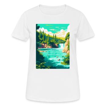 Krka Nationalpark Kroatien Vintage Reiseplakat - Frauen T-Shirt atmungsaktiv - Weiß - Vorne - AI Model Female 172 dark (172cm)