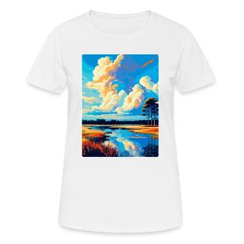 Utrechtse Heuvelrug Netherlands Travel Poster WPA - Women's Breathable T-Shirt - white - Front - AI Model Female 172 dark (172cm)