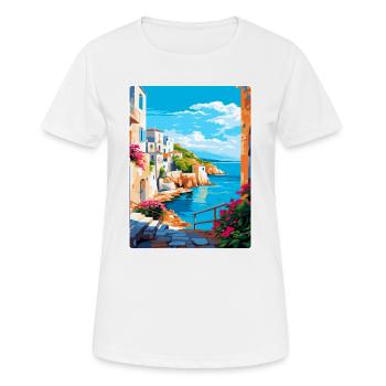 Rhodes Grèce Vintage Voyage Poster WPA Souvenir - T-shirt respirant Femme - blanc - Devant - AI Model Female 172 dark (172cm)