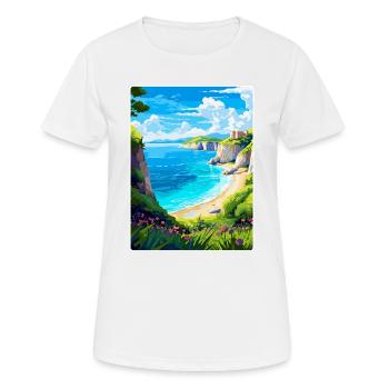 Zakynthos Grèce Affiche de voyage vintage souvenir - T-shirt respirant Femme - blanc - Devant - AI Model Female 172 dark (172cm)