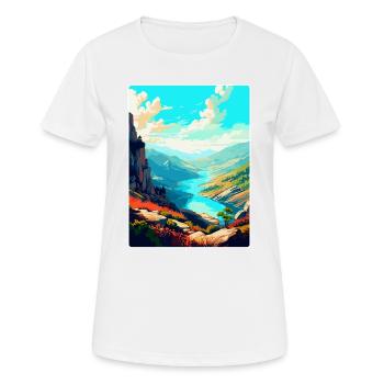 Geres Nationalpark Portugal Vintage Reiseplakat - Frauen T-Shirt atmungsaktiv - Weiß - Vorne - AI Model Female 172 dark (172cm)