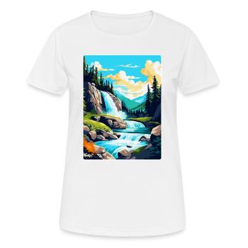 Cascades de Krimml Autriche Affiche de voyage vintage - T-shirt respirant Femme - blanc - Devant - AI Model Female 172 dark (172cm)