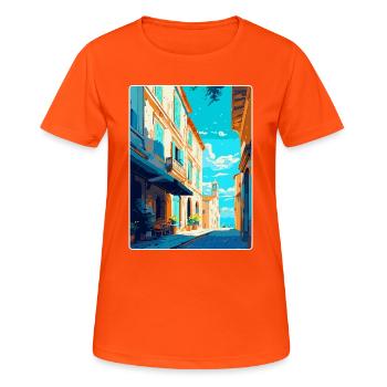 Arles France Affiche de voyage vintage WPA Souvenir - T-shirt respirant Femme - orange néon - Devant - AI Model Female 172 dark (172cm)