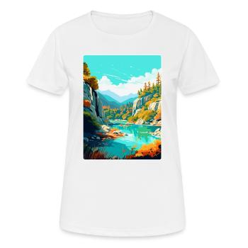 Peneda Geres Nationalpark Portugal Reiseplakat - Frauen T-Shirt atmungsaktiv - Weiß - Vorne - AI Model Female 172 dark (172cm)