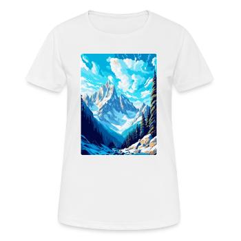 Chamonix France Vintage Travel Poster Souvenir WPA - Women's Breathable T-Shirt - white - Front - AI Model Female 172 dark (172cm)