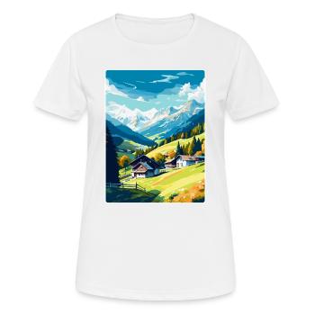 Zell Am Ziller Austria Vintage Travel Poster WPA - Women's Breathable T-Shirt - white - Front - AI Model Female 172 dark (172cm)