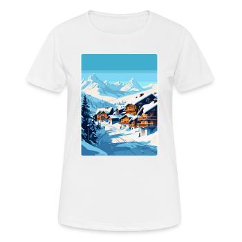 Val Thorens France Affiche de voyage vintage Souvenir - T-shirt respirant Femme - blanc - Devant - AI Model Female 172 dark (172cm)