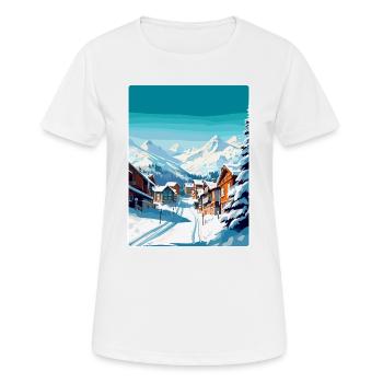Val Thorens France Affiche de voyage vintage Souvenir - T-shirt respirant Femme - blanc - Devant - AI Model Female 172 dark (172cm)