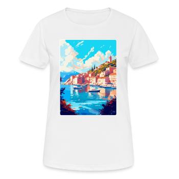 Hvar Kroatien Vintage Reiseposter WPA Souvenir - Frauen T-Shirt atmungsaktiv - Weiß - Vorne - AI Model Female 172 dark (172cm)