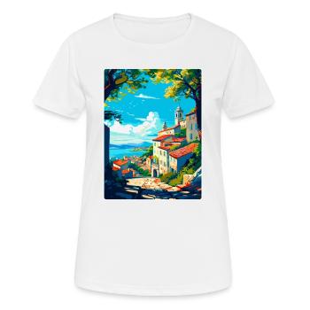 Viana Italy Vintage Travel Poster WPA Art Souvenir - Women's Breathable T-Shirt - white - Front - AI Model Female 172 dark (172cm)