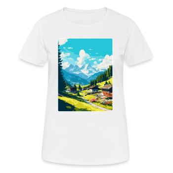 Gstaad Suisse Affiche de voyage vintage souvenir - T-shirt respirant Femme - blanc - Devant - AI Model Female 172 dark (172cm)