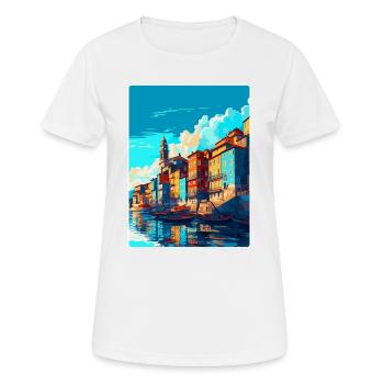 Porto Portugal Vintage Reiseplakat Souvenir WPA - Frauen T-Shirt atmungsaktiv - Weiß - Vorne - AI Model Female 172 dark (172cm)