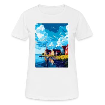 Trelleborg Suède Affiche de voyage vintage souvenir - T-shirt respirant Femme - blanc - Devant - AI Model Female 172 dark (172cm)