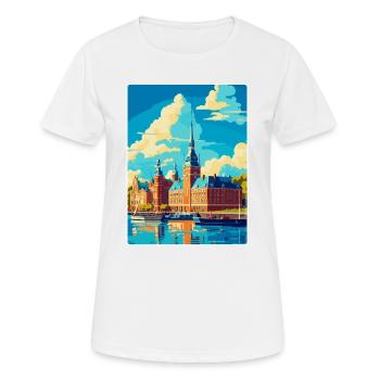 Helsingborg Schweden Vintage Reiseplakat Souvenir - Frauen T-Shirt atmungsaktiv - Weiß - Vorne - AI Model Female 172 dark (172cm)