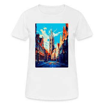 Louvain Belgique Affiche de voyage vintage Souvenir WPA - T-shirt respirant Femme - blanc - Devant - AI Model Female 172 dark (172cm)