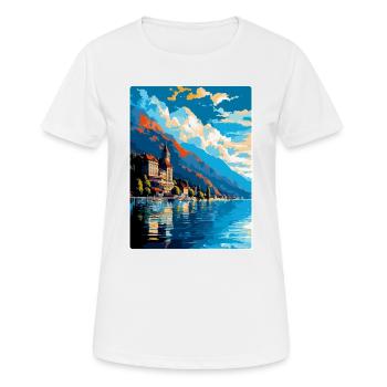 Montreux Schweiz Vintage Reiseplakat WPA Kunst - Frauen T-Shirt atmungsaktiv - Weiß - Vorne - AI Model Female 172 dark (172cm)
