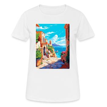 Rhodes Grèce Vintage Voyage Poster WPA Souvenir - T-shirt respirant Femme - blanc - Devant - AI Model Female 172 dark (172cm)
