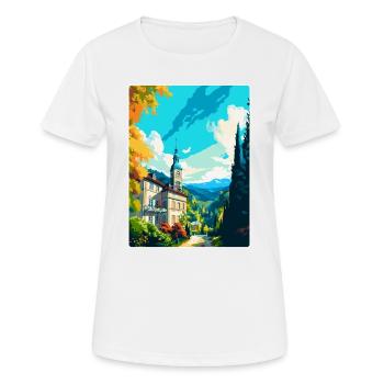 Baden Baden Germany Vintage Travel Poster Souvenir - Women's Breathable T-Shirt - white - Front - AI Model Female 172 dark (172cm)