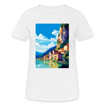 Souvenir de l’affiche de voyage vintage Durnstein Autriche - T-shirt respirant Femme - blanc - Devant - AI Model Female 172 dark (172cm)