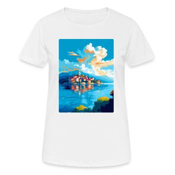 Île de Ciovo Croatie Affiche de voyage vintage WPA Art - T-shirt respirant Femme - blanc - Devant - AI Model Female 172 dark (172cm)