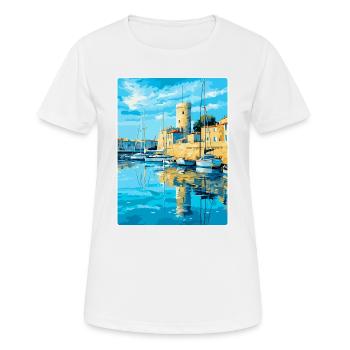 La Rochelle France Poster de voyage vintage souvenir - T-shirt respirant Femme - blanc - Devant - AI Model Female 172 dark (172cm)