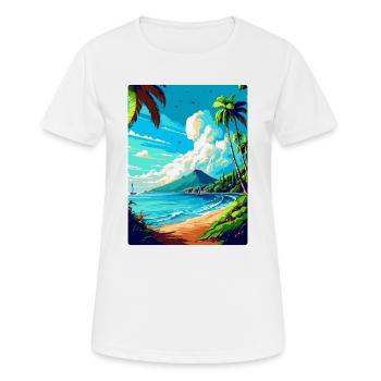 Martinique Caraïbes Vintage Voyage Affiche WPA Art - T-shirt respirant Femme - blanc - Devant - AI Model Female 172 dark (172cm)