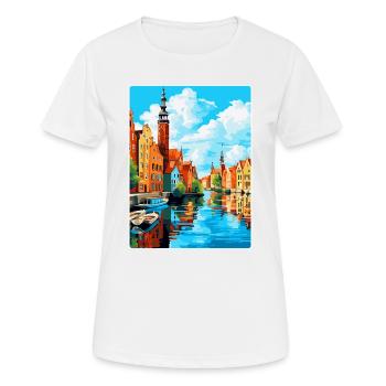 Danzig Polen Vintage Reiseposter WPA Souvenir - Frauen T-Shirt atmungsaktiv - Weiß - Vorne - AI Model Female 172 dark (172cm)