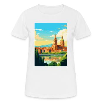 Salamanque Espagne Affiche de voyage vintage Souvenir WPA - T-shirt respirant Femme - blanc - Devant - AI Model Female 172 dark (172cm)