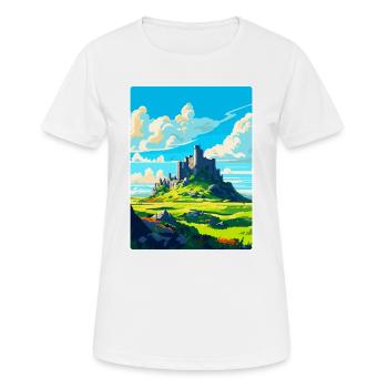 Rock Of Cashel Irlande Royaume-Uni Affiche De Voyage Vintage - T-shirt respirant Femme - blanc - Devant - AI Model Female 172 dark (172cm)