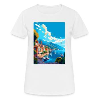 Samos Griechenland Vintage Reiseposter WPA Souvenir - Frauen T-Shirt atmungsaktiv - Weiß - Vorne - AI Model Female 172 dark (172cm)