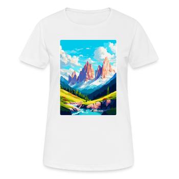 Dolomiten Italien Vintage Reiseplakat Souvenir WPA - Frauen T-Shirt atmungsaktiv - Weiß - Vorne - AI Model Female 172 dark (172cm)