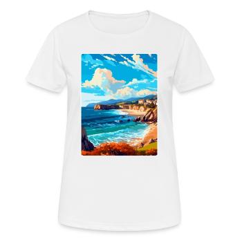 Cantabrie Espagne Affiche de voyage vintage Souvenir WPA - T-shirt respirant Femme - blanc - Devant - AI Model Female 172 dark (172cm)