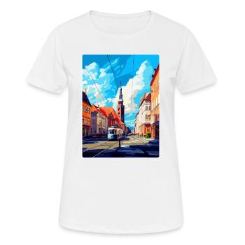 Ostrava Czech Republic Vintage Travel Poster WPA - Women's Breathable T-Shirt - white - Front - AI Model Female 172 dark (172cm)