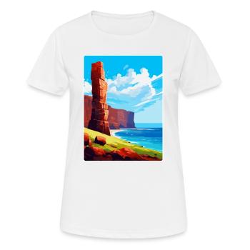 Old Man Of Hoy Scotland Uk Vintage Travel Poster - Women's Breathable T-Shirt - white - Front - AI Model Female 172 dark (172cm)