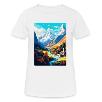 Vallée d’Aoste Italie Poster de voyage vintage souvenir - T-shirt respirant Femme - blanc - Devant - AI Model Female 172 dark (172cm)