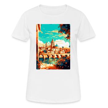 Cordoba Spain Vintage Travel Poster WPA Souvenir - Women's Breathable T-Shirt - white - Front - AI Model Female 172 dark (172cm)