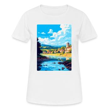 Dordogne France Affiche de voyage vintage Souvenir WPA - T-shirt respirant Femme - blanc - Devant - AI Model Female 172 dark (172cm)