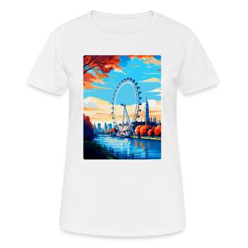 London Eye England Uk Vintage Travel Poster WPA - Women's Breathable T-Shirt - white - Front - AI Model Female 172 dark (172cm)