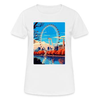 London Eye England Uk Vintage Travel Poster WPA - Women's Breathable T-Shirt - white - Front - AI Model Female 172 dark (172cm)