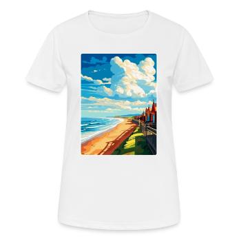 Saltburn By The Sea Angleterre Royaume-Uni Affiche de voyage WPA - T-shirt respirant Femme - blanc - Devant - AI Model Female 172 dark (172cm)