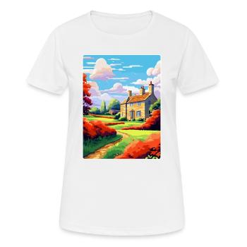Cotswolds Angleterre Royaume-Uni Affiche de voyage vintage WPA Art - T-shirt respirant Femme - blanc - Devant - AI Model Female 172 dark (172cm)