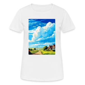 Nouvelle affiche de voyage vintage de Romney Angleterre au Royaume-Uni WPA - T-shirt respirant Femme - blanc - Devant - AI Model Female 172 dark (172cm)
