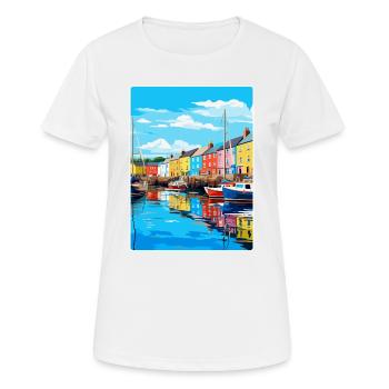 Plymouth England Uk Vintage Travel Poster Souvenir - Women's Breathable T-Shirt - white - Front - AI Model Female 172 dark (172cm)