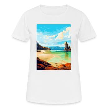 Isle Of Lewis Schottland Vereinigtes Königreich Vintage Reiseposter - Frauen T-Shirt atmungsaktiv - Weiß - Vorne - AI Model Female 172 dark (172cm)