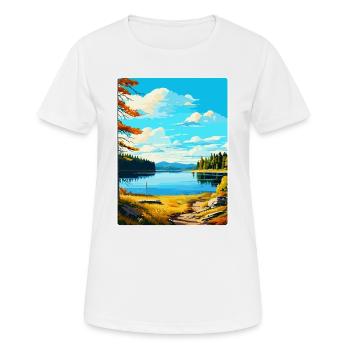 Parc forestier aquatique de Kielder, Angleterre, Royaume-Uni, Affiche de voyage - T-shirt respirant Femme - blanc - Devant - AI Model Female 172 dark (172cm)