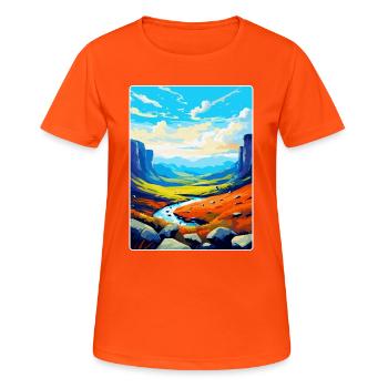 High Cup Nick Cumbria Vintage Travel Poster WPA - Women's Breathable T-Shirt - neon orange - Front - AI Model Female 172 dark (172cm)