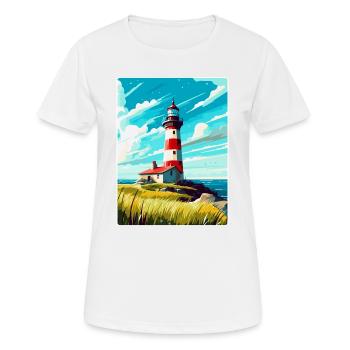 Plymouth England Uk Vintage Travel Poster Souvenir - Women's Breathable T-Shirt - white - Front - AI Model Female 172 dark (172cm)
