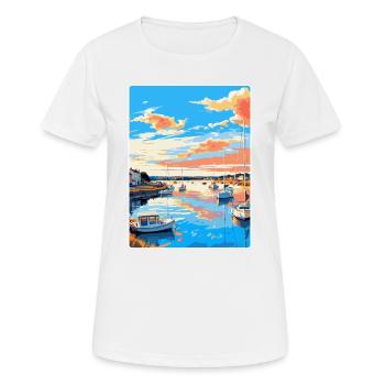 Poole Harbour England Uk Vintage Reiseposter WPA - Frauen T-Shirt atmungsaktiv - Weiß - Vorne - AI Model Female 172 dark (172cm)